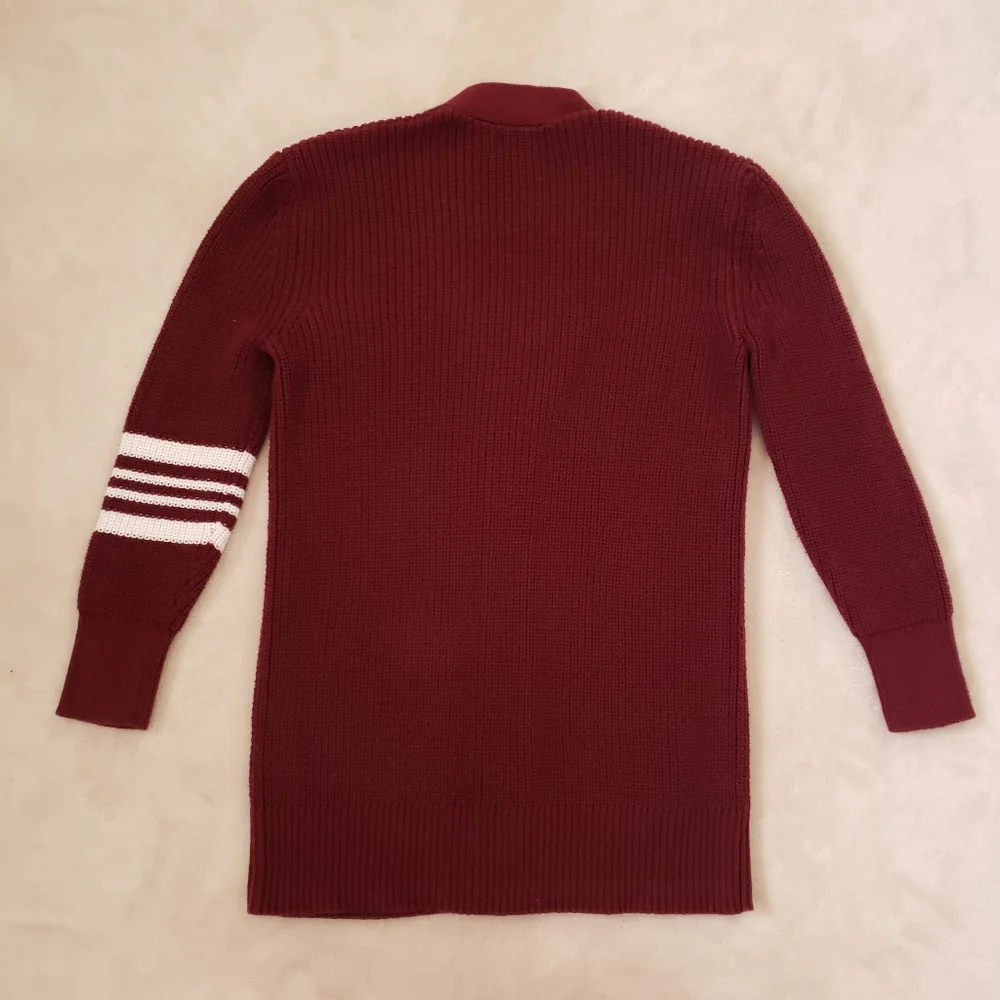 Old Navy Burgundy Red Shaker Stitch V-Neck Button Cardigan Sweater